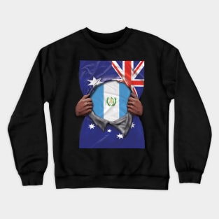 Guatemala Flag Australian Flag Ripped - Gift for Guatemalan From Guatemala Crewneck Sweatshirt